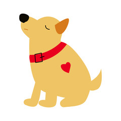 Cute vector dog, pet. The dog is sitting
