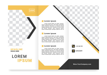 modern trifold business brochure template. EPS 10