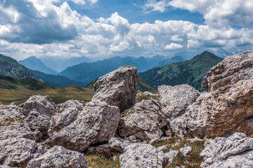 rock formation in the Dolomites, Italy.