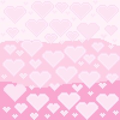 bokeh pink background. bokeh pink heart pixel art. Valentine's Day.