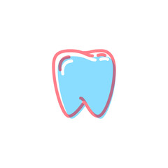Tooth icon in modern colors on white