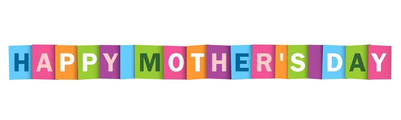 HAPPY MOTHER'S DAY colorful vector typography banner isolated on white background