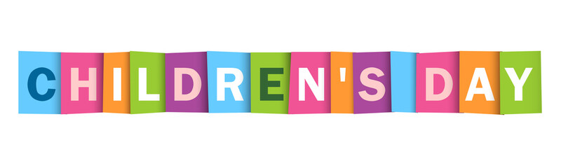 CHILDREN'S DAY - JUNE 1 colorful vector typography banner isolated on white background