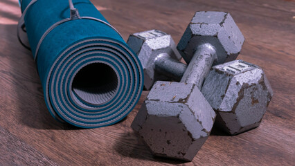 Close up of work out equipment