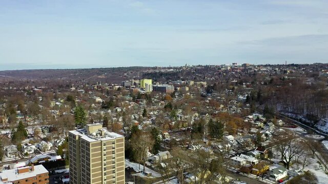 Approaching Downtown Ithaca Skyline  York