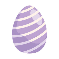 easter egg paint with lilac and white stripes
