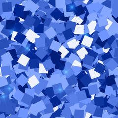 Glitter seamless texture. Admirable blue particles. Endless pattern made of sparkling squares. Wonde