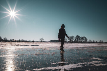 Spaziergang auf dem Eis