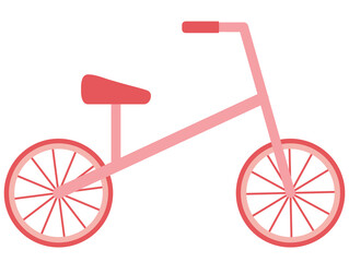 Fototapeta na wymiar Bike and Run bike and balance bike. A bicycle for children with two wheels, Running with your feet. Isolated object, element. Vector illustration in a flat style. Means of transport.