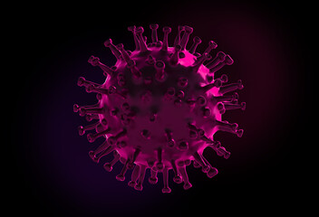 Amazing illustration of Covid-19 virus, coronavirus, virus floating in a cellular environment. 3D rendering of virus. Background with virus.