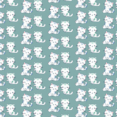 cats banner pattern illustration background beautiful cute animal print child baby animals graphic design print art paper