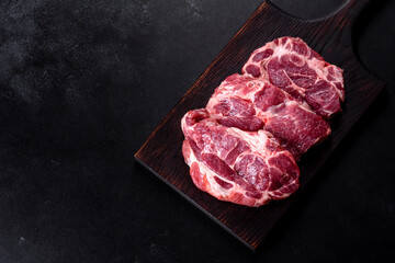 Fresh raw beef meat to make delicious juicy steak with spices and herbs