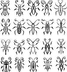 Collection of Insect Bug Logo Illustrations in Vector