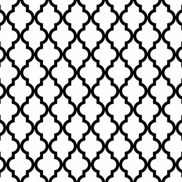 Simple Black and White Quatrefoil Moroccan Pattern