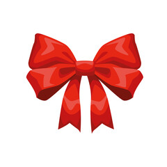 red ribbon bow decorative isolated icon