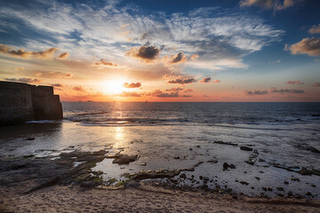sunset on the Mediterranean coast, Israel