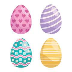 bundle of easter eggs painted set icons