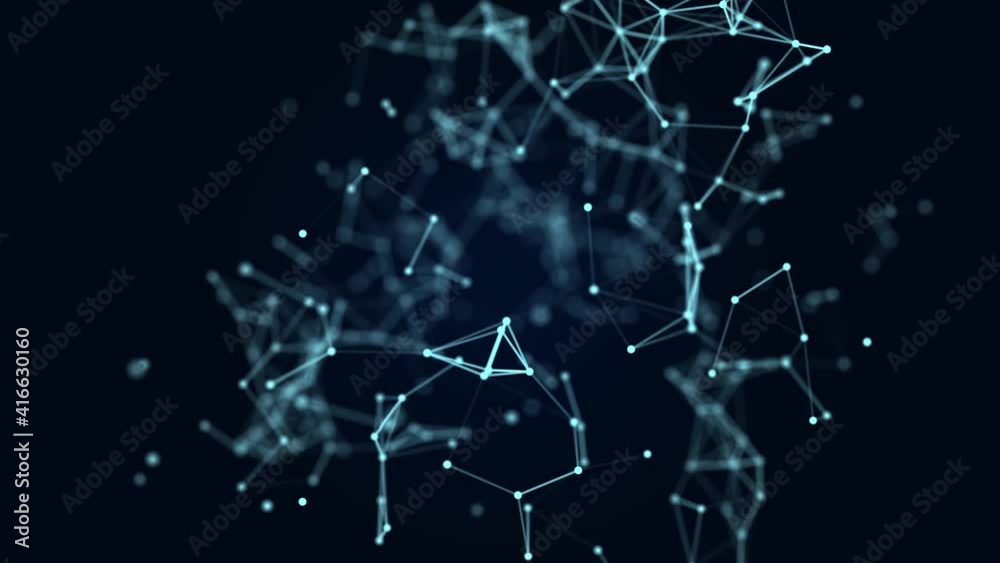 Aufkleber Data binding cells. Digital blockchain concept and information transmission system. 3D rendering.