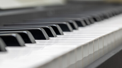 Piano Keyboard Closeup Selective Focus