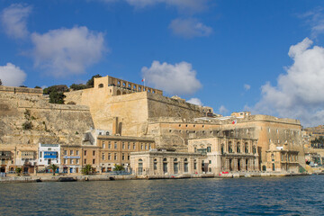 A view to The Upper Barrakka Garden in Valletta, Malta