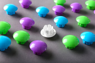 Round multicolored mosaic on grey background