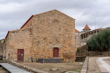 Idanha a velha cathedral church on a cloudy day, in Portugal