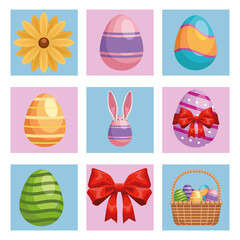 bundle of nine happy easter icons