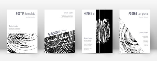 Cover page design template. Geometric brochure layout. Bizarre trendy abstract cover page. Black and