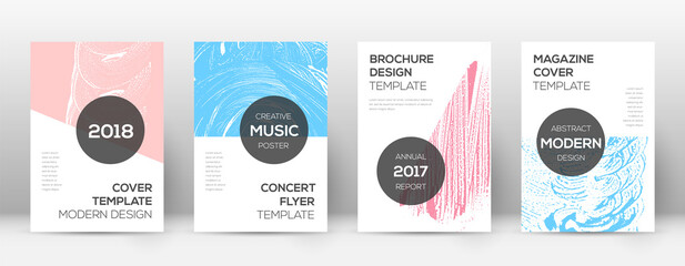 Cover page design template. Modern brochure layout. Comely trendy abstract cover page. Pink and blue