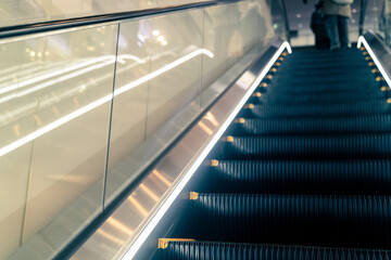 moving escalator in the airport