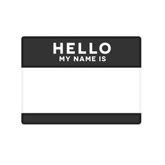 Hello Name Tag, Name Tag Vector Illustration Background © linebyline