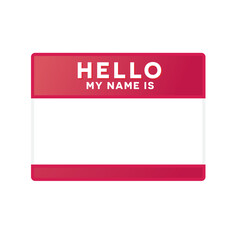 Hello My Name Is Name Tag, Name Tag, Name Label, Conference Tag,  Vector Illustration Background