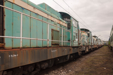 Obraz premium Abandoned train graveyard in Łódź, Poland