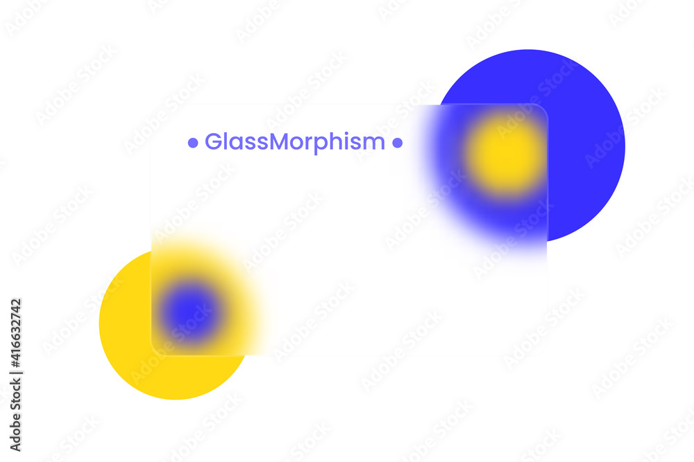 Poster abstract background. transparent frame in glass morphism style