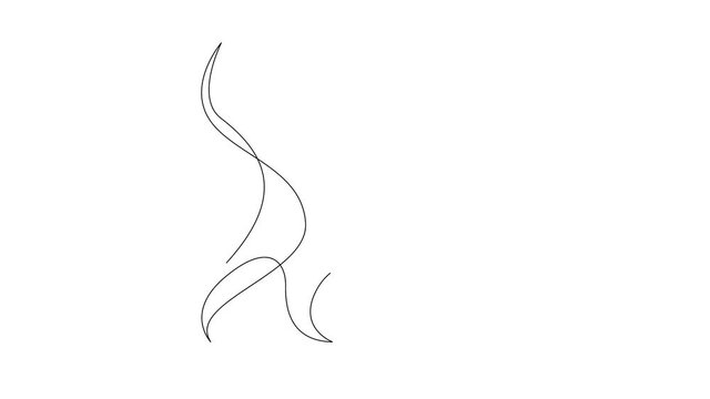 Self drawing simple animation of single continuous one line drawing kitten pet cat animal. Drawing by hand video.