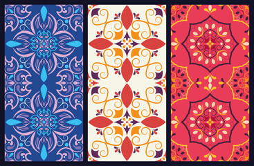 bundle of three art italian style ceramic backgrounds