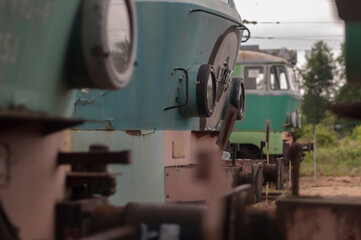 Abandoned train graveyard in Łódź, Poland