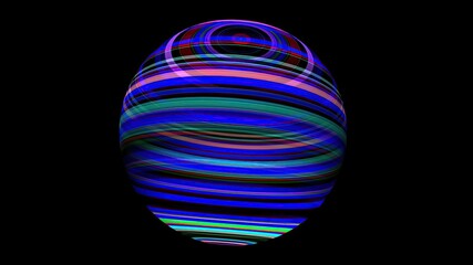 3D illustration of Colorful sphere black