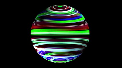 3D illustration of Colorful sphere black