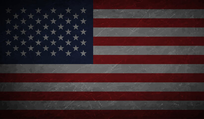 Fototapeta premium American flag. Grunge old flag USA isolated white background.