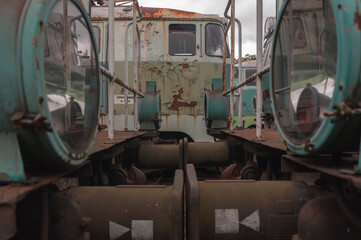 Abandoned train graveyard in Łódź, Poland