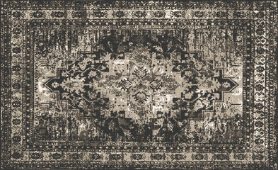 Carpet bathmat and Rug Boho Style ethnic design pattern with distressed texture and effect
- 416636344