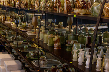 Onyx products for sale in a shop in Turkey