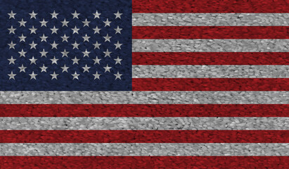 American flag. Grunge old flag USA isolated white background.