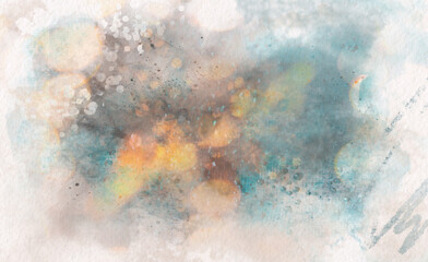 Abstract watercolor painting on textured paper