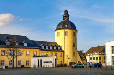 Kreisstadt Siegen, Unteres Schloss mit Schlossturm und Hörsaalgebäude der Universität