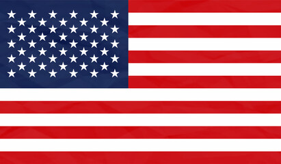 American flag. Grunge old flag USA isolated white background.