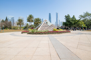 Fototapeta premium Guangzhou city skyline and Park Plaza, China