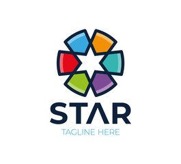 Abstract star vector logo icon design template elements. vector Awesome Colorful Star Logo