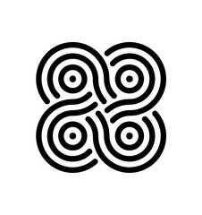 Line two Infinity Logo isolated on White Background. Flat Vector Logo Design Template Element.